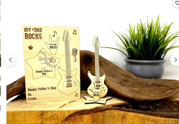 Tarjeta Rock Guitarra Electrica Dia Del Padre Creativo Digital